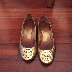 Gold Tory Burch flats